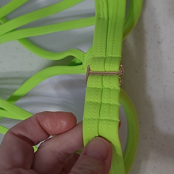 NWT Colloyes Neon Green Push-up Bikini Top size Small - Picture 4 of 8